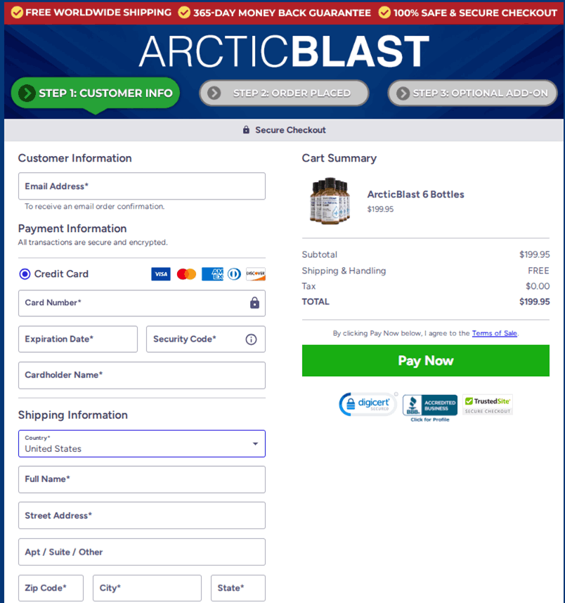 Arctic Blast Checkout